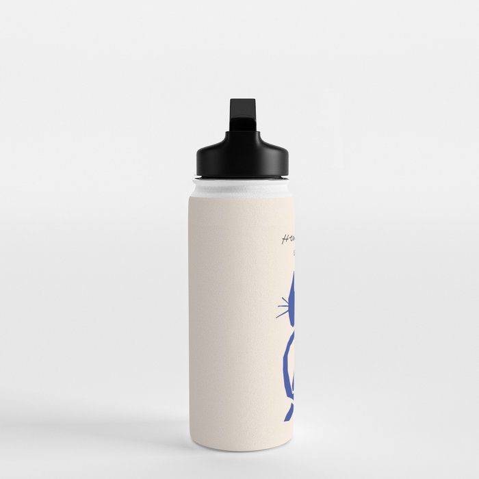 Henri Matisse 'The Night Cat' Blue Feline Abstract Figure Art Water Bottle Gallery Image 3