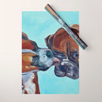 Kissing Boxers Dogs Portrait Wrapping Paper Gallery Image 1