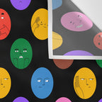 Funny colorful cartoon character face pattern Wall Tapestry Gallery Image 3