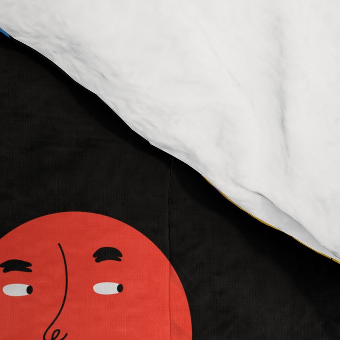 Funny colorful cartoon character face pattern Comforter Gallery Image 4