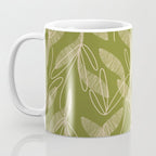 Mid Century Modern Botanical Pattern in Mid Mod Beige and Olive Green Coffee Mug Gallery Image 3