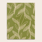 Mid Century Modern Botanical Pattern in Mid Mod Beige and Olive Green Notebook Gallery Image 4