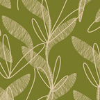 Mid Century Modern Botanical Pattern in Mid Mod Beige and Olive Green Coffee Mug Gallery Image 2