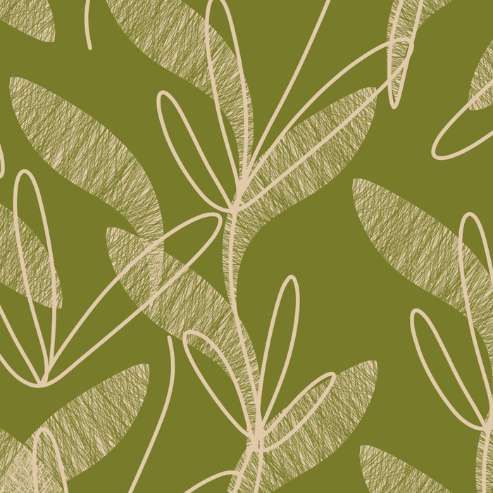 Mid Century Modern Botanical Pattern in Mid Mod Beige and Olive Green Coffee Mug Gallery Image 2