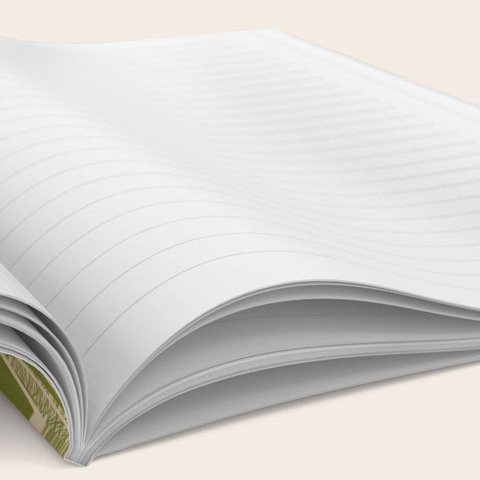 Mid Century Modern Botanical Pattern in Mid Mod Beige and Olive Green Notebook Gallery Image 2