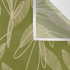 Mid Century Modern Botanical Pattern in Mid Mod Beige and Olive Green Wall Tapestry Gallery Image 3