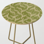 Mid Century Modern Botanical Pattern in Mid Mod Beige and Olive Green Side Table Gallery Image 2