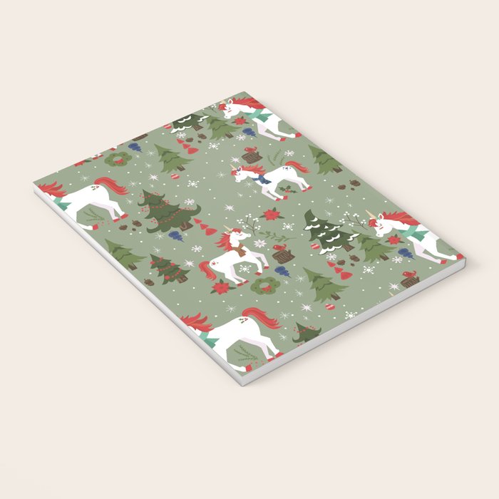 Christmas Winter Unicorn Pattern Notebook Gallery Image 3
