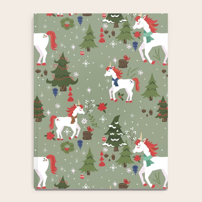 Christmas Winter Unicorn Pattern Notebook Gallery Image 4