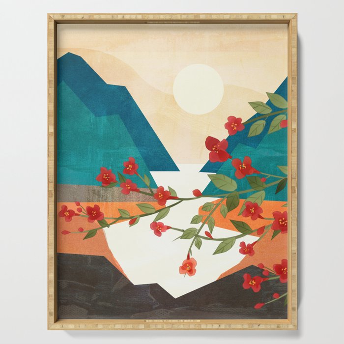  Warm spring sunshine at the bay Serving Tray Gallery Image 1