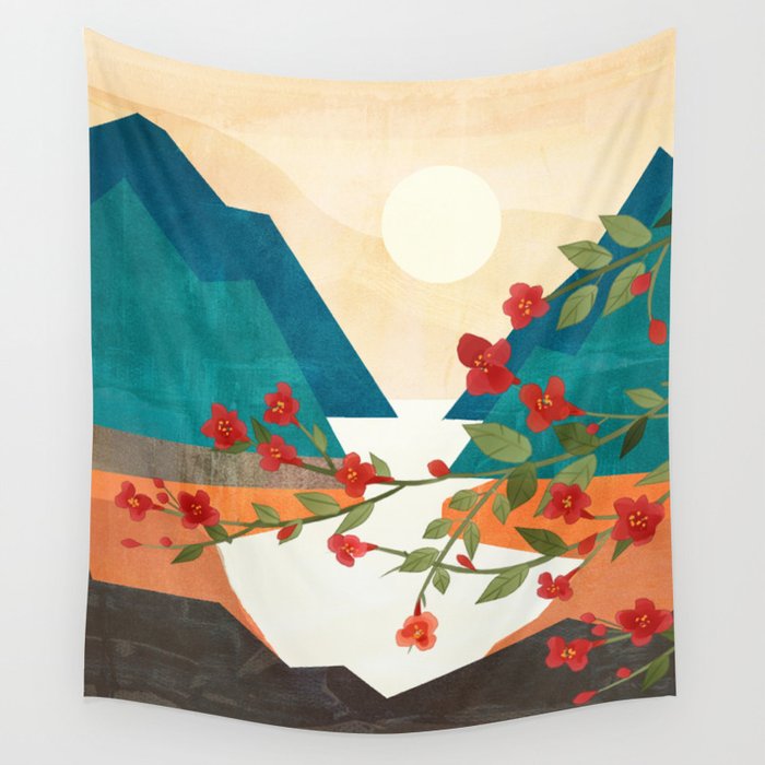  Warm spring sunshine at the bay Wall Tapestry Gallery Image 4