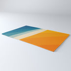 Abstract colorful landscape with wavy sea and sun Rug Gallery Image 3