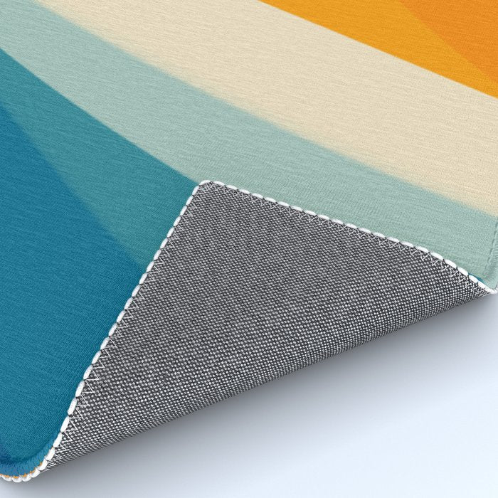 Abstract colorful landscape with wavy sea and sun Rug Gallery Image 4