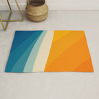 Abstract colorful landscape with wavy sea and sun Rug Gallery Image 1