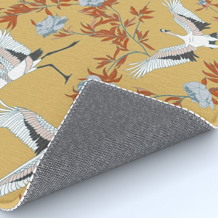 Japanese Ornate Heron Pattern Saffron Gold II Rug Gallery Image 4