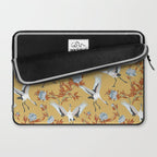 Japanese Ornate Heron Pattern Saffron Gold II Laptop Sleeve Gallery Image 2