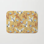 Japanese Ornate Heron Pattern Saffron Gold II Bath Mat Gallery Image 1