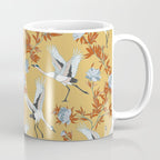 Japanese Ornate Heron Pattern Saffron Gold II Coffee Mug Gallery Image 1