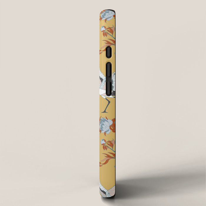 Japanese Ornate Heron Pattern Saffron Gold II iPhone Case Gallery Image 2