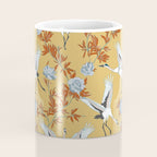Japanese Ornate Heron Pattern Saffron Gold II Coffee Mug Gallery Image 4