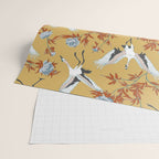 Japanese Ornate Heron Pattern Saffron Gold II Wrapping Paper Gallery Image 2