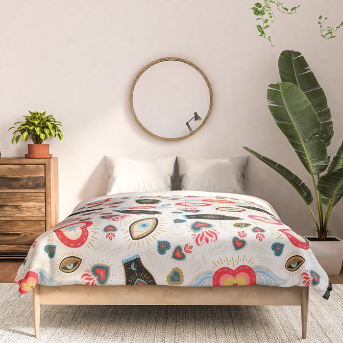 Milagro Love Hearts - White Comforter Gallery Image 3