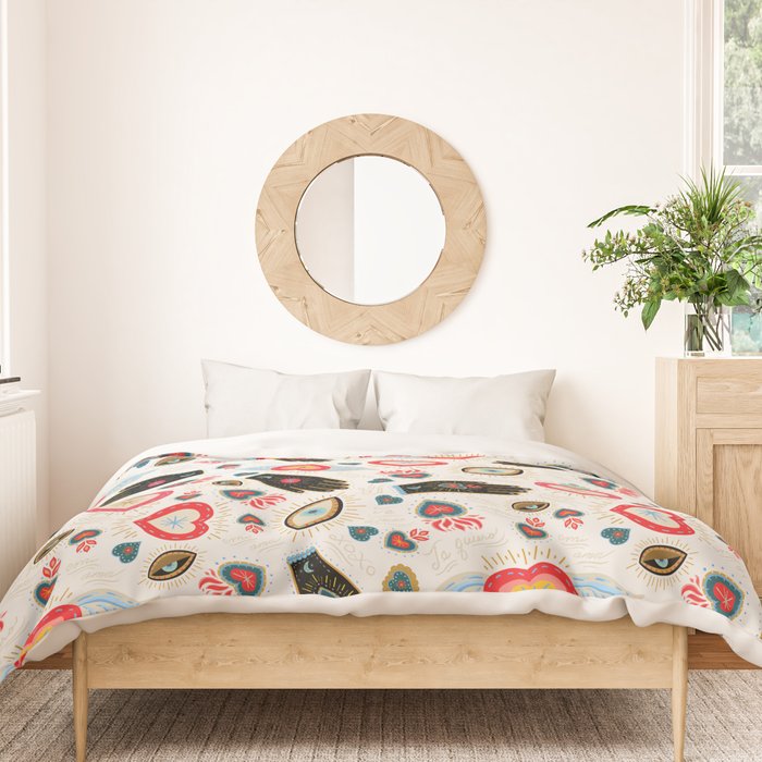 Milagro Love Hearts - White Duvet Cover Gallery Image 3