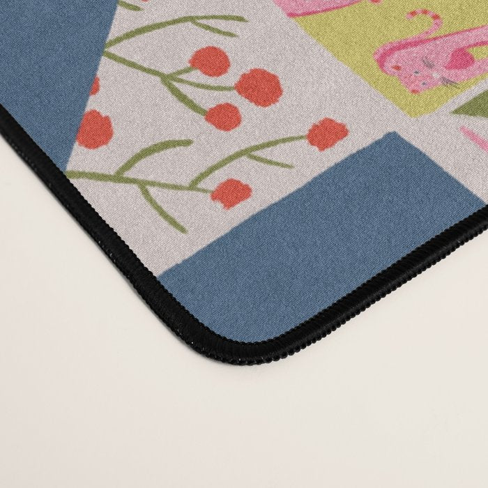 Modern Preppy Leopard Cat Jungle Oasis Desk Mat Gallery Image 4