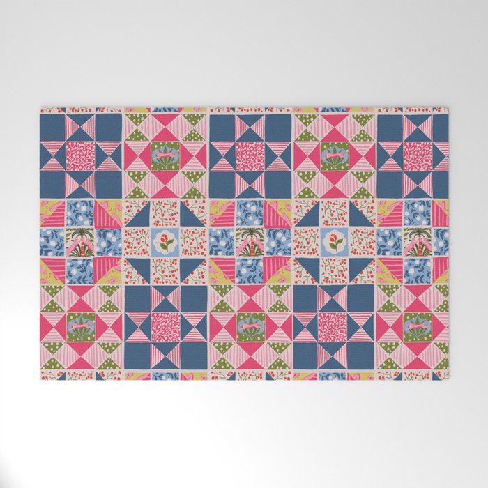 Modern Preppy Leopard Cat Jungle Oasis Welcome Mat Gallery Image 1