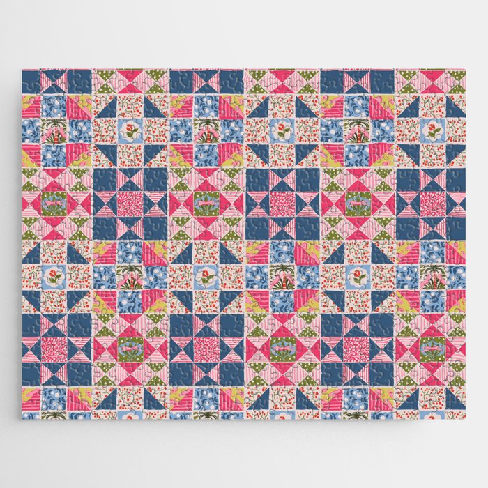 Modern Preppy Leopard Cat Jungle Oasis Jigsaw Puzzle Gallery Image 1