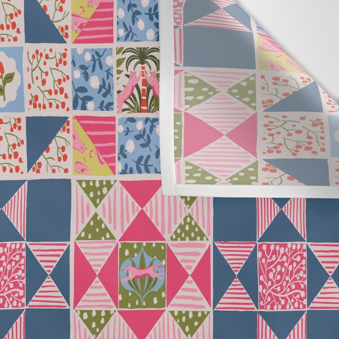 Modern Preppy Leopard Cat Jungle Oasis Wall Tapestry Gallery Image 3