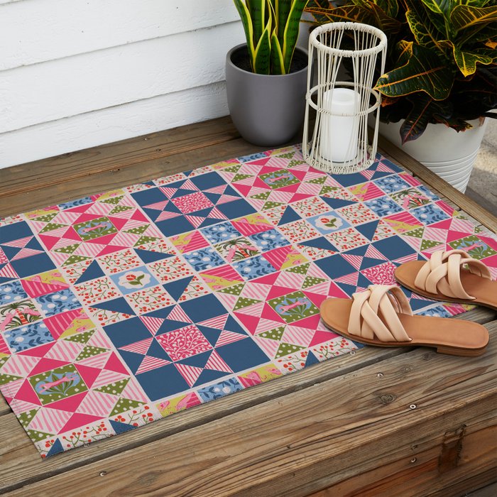 Modern Preppy Leopard Cat Jungle Oasis Outdoor Rug Gallery Image 2