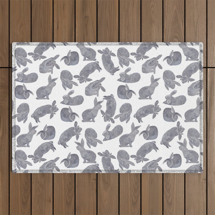 Bunny Poses Outdoor Rug Gallery Image 1