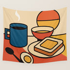 Colorful Breakfast Setup Wall Tapestry Gallery Image 4
