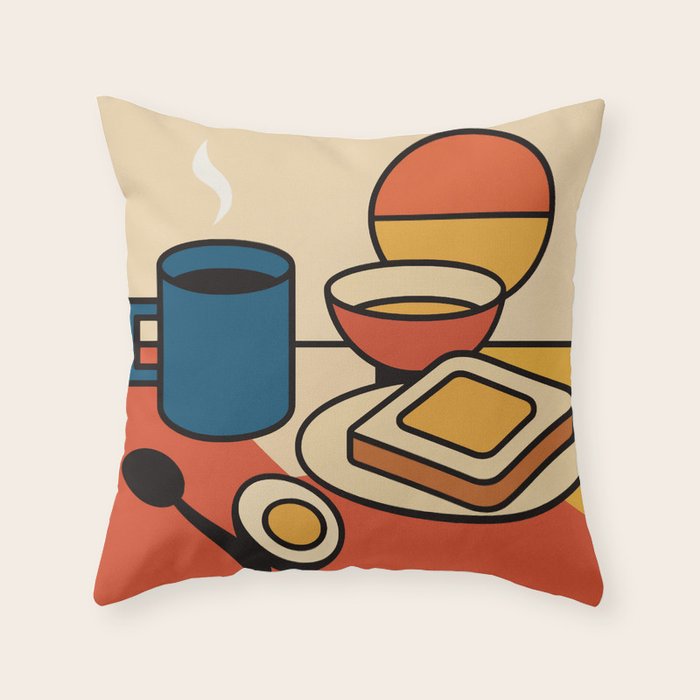 Colorful Breakfast Setup Throw Pillow Gallery Image 6