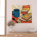 Colorful Breakfast Setup Wall Tapestry Gallery Image 2
