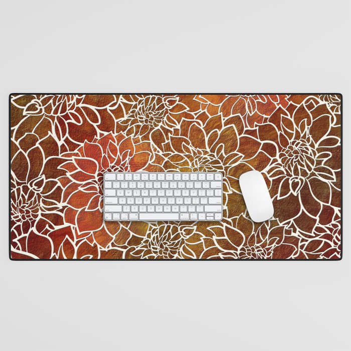 Dahlia Flower Pattern 18 Desk Mat Gallery Image 1