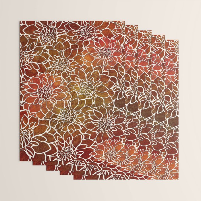 Dahlia Flower Pattern 18 Wrapping Paper Gallery Image 3