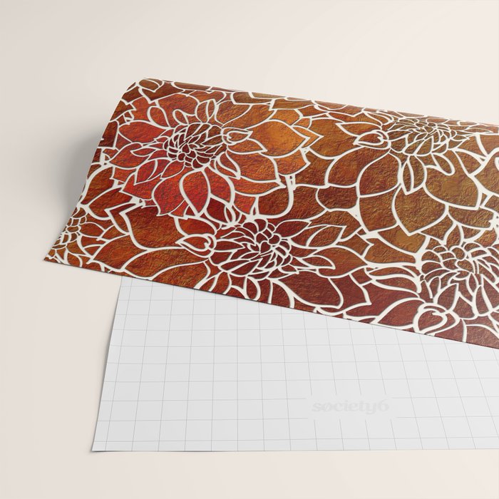 Dahlia Flower Pattern 18 Wrapping Paper Gallery Image 2