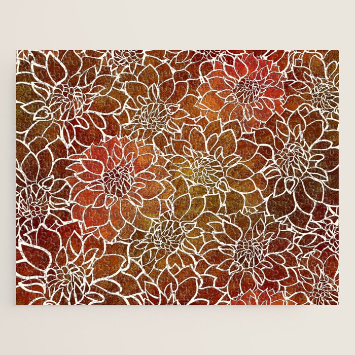 Dahlia Flower Pattern 18 Jigsaw Puzzle Gallery Image 1