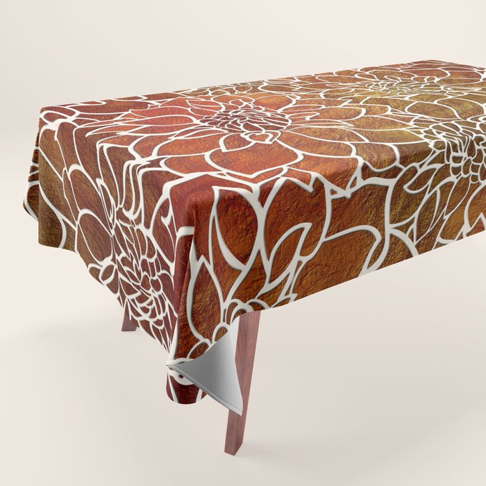 Dahlia Flower Pattern 18 Tablecloth Gallery Image 1