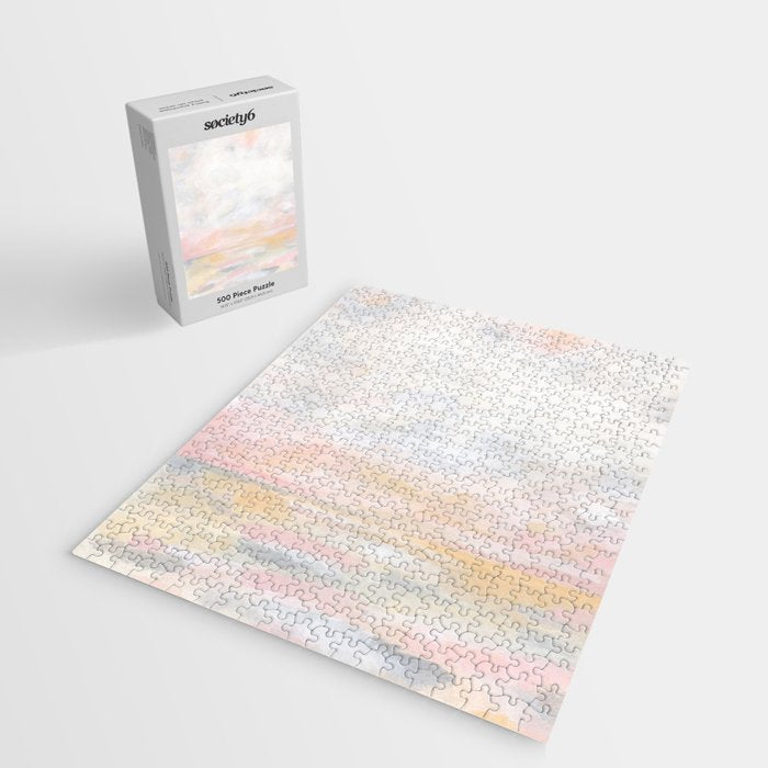 Ecstatic - Pink and Yellow Pastel Seascape Jigsaw Puzzle Gallery Image 2
