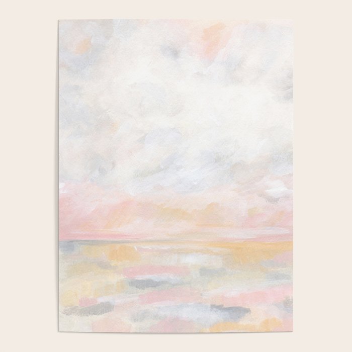 Ecstatic - Pink and Yellow Pastel Seascape Poster Gallery Image 4