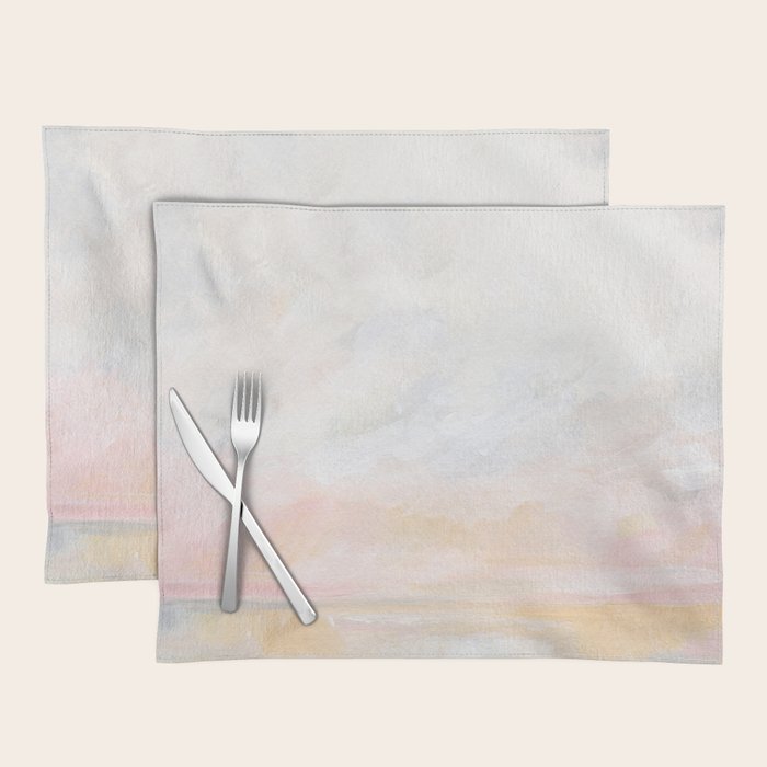 Ecstatic - Pink and Yellow Pastel Seascape Placemat Gallery Image 1