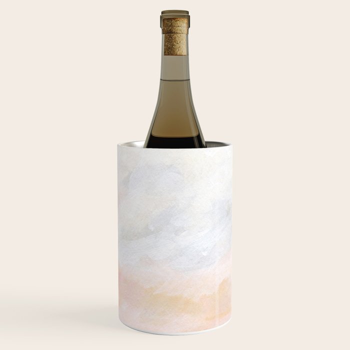 Ecstatic - Pink and Yellow Pastel Seascape Wine Chiller Gallery Image 1