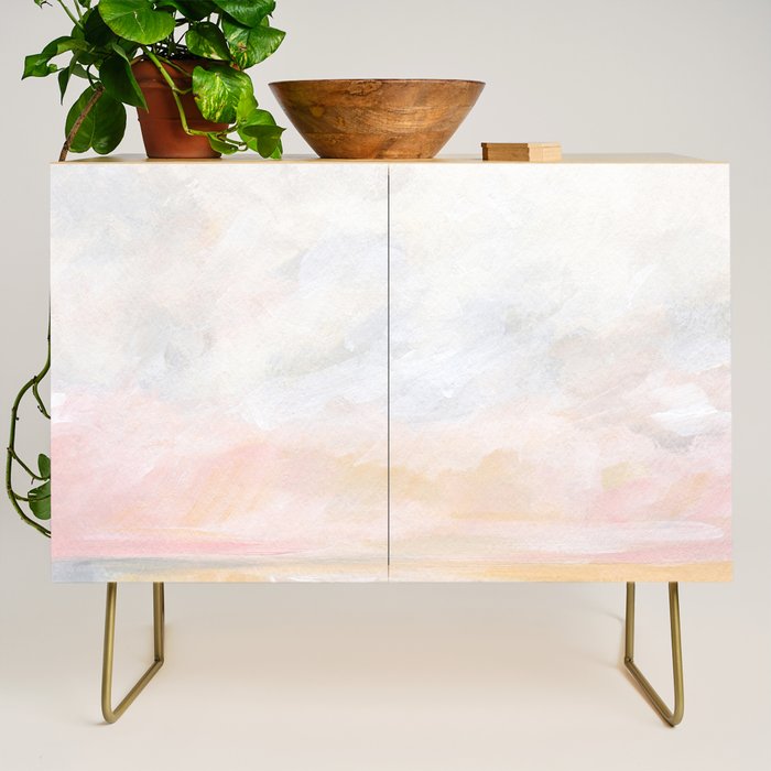 Ecstatic - Pink and Yellow Pastel Seascape Credenza Gallery Image 1