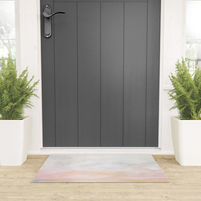 Ecstatic - Pink and Yellow Pastel Seascape Welcome Mat Gallery Image 3