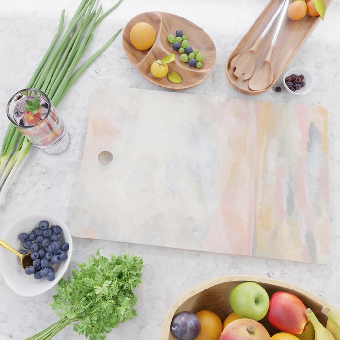 Ecstatic - Pink and Yellow Pastel Seascape Cutting Board Gallery Image 2