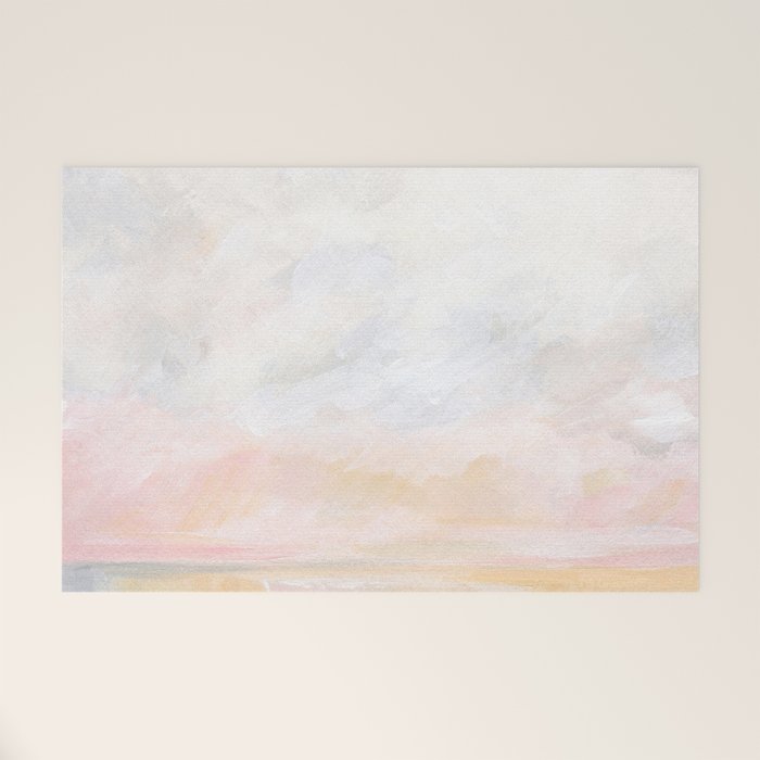 Ecstatic - Pink and Yellow Pastel Seascape Welcome Mat Gallery Image 1