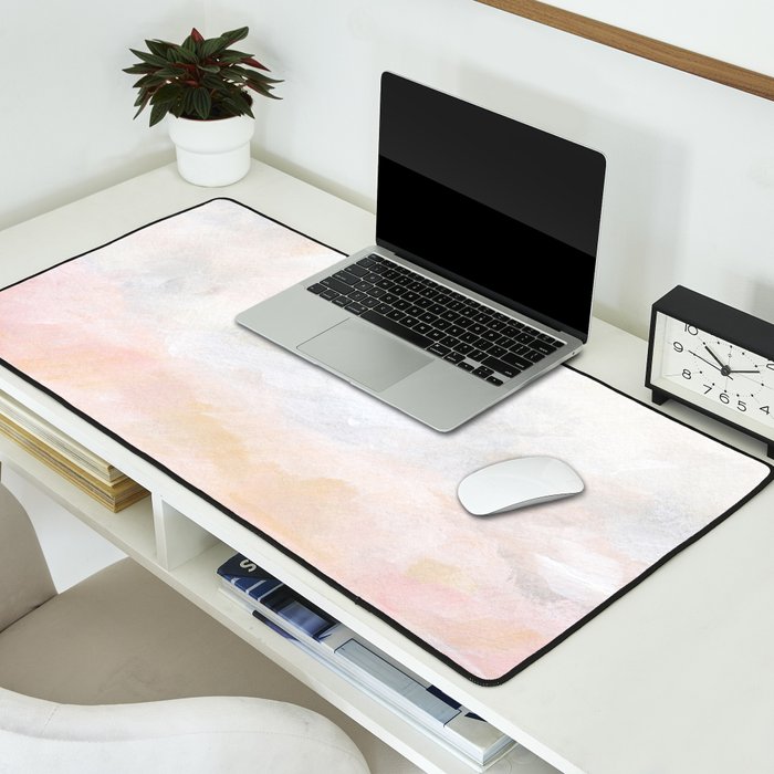 Ecstatic - Pink and Yellow Pastel Seascape Desk Mat Gallery Image 2